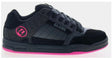 Black and pink sneaker with 'Globe' branding on a white background
