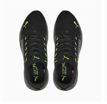 Puma Softride Premier Slip On Splatter - Mens Running Shoe Black-Grey-Lime