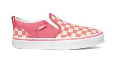 Vans Asher Girls Slip On Shoe Pink Checkerboard | Sneakers Plus