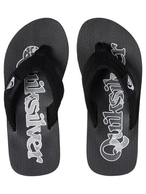 Quiksilver Boys Molo Layback Flip Flops Black-Logo | Sneakers Plus