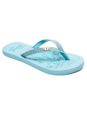 Roxy Disney Girls Napili Flip Flops Light Blue | Sneakers Plus