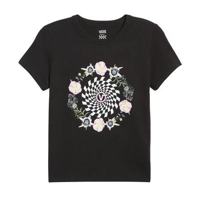 Vans Womens Circle Daze Crew Tee Black Sneakers Plus