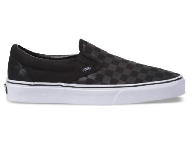 Vans Asher Boys Slip On Shoes Black-White | Sneakers Plus