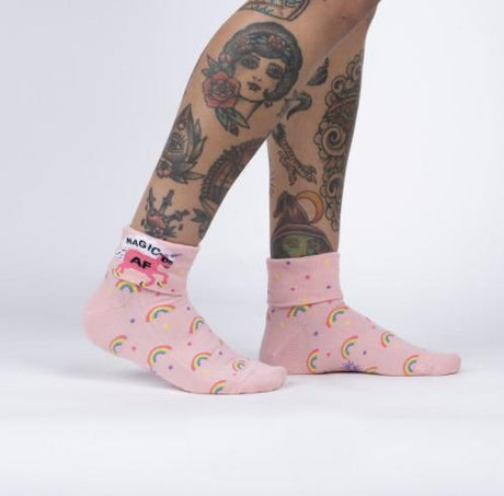 Sock It To Me Womens Turn Cuff Crew Socks - Sneakers Plus