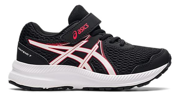 Asics Boys PreSchool Running Shoes Contend 7 Black-Red | Sneakers Plus 