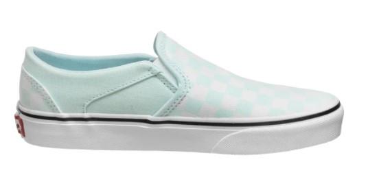 Vans Asher Womens Slip On Sneaker Delicate Blue-White | Sneakers Plus