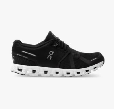 ON Cloud 5 Womens Running Shoe Black-White | Sneakers Plus