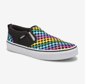 Vans Asher - Kids Slip On Shoe Rainbow Mini Check | Sneakers Plus
