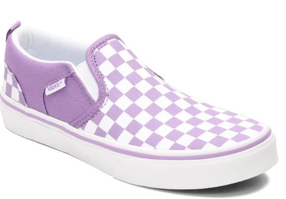 Girls purple checkered vans best sale