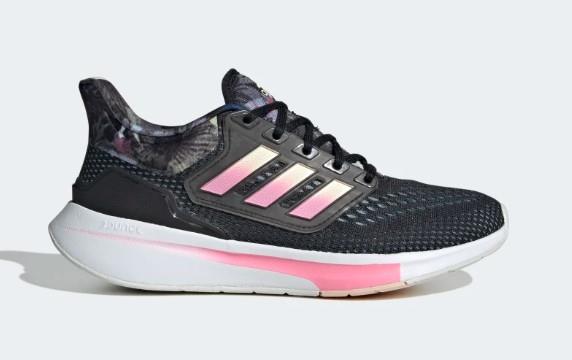 Adidas EQ21 Run Womens Running Shoe Sneakers Plus 6.5 Black Pink