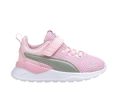 Puma Anzarun Lite AC INF - Toddler Girl Running Shoe - Velcro - Pink-Silver