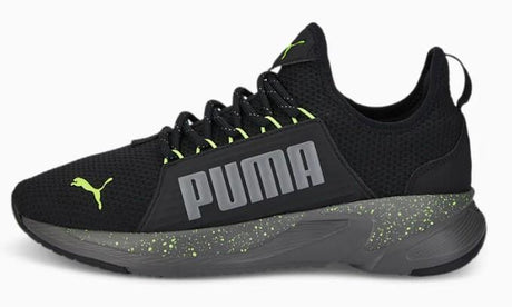 Puma Softride Premier Slip On Splatter - Mens Running Shoe Black-Grey-Lime